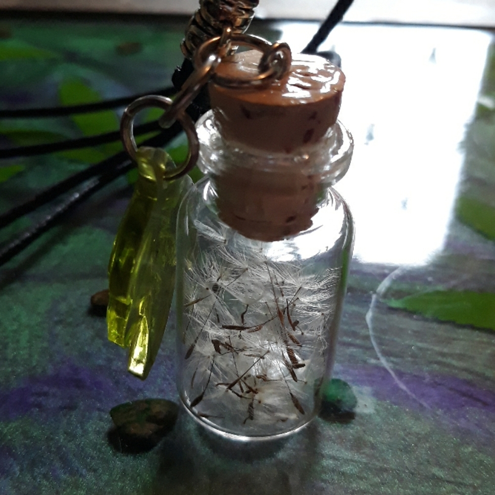 Glass bottle pendant wish